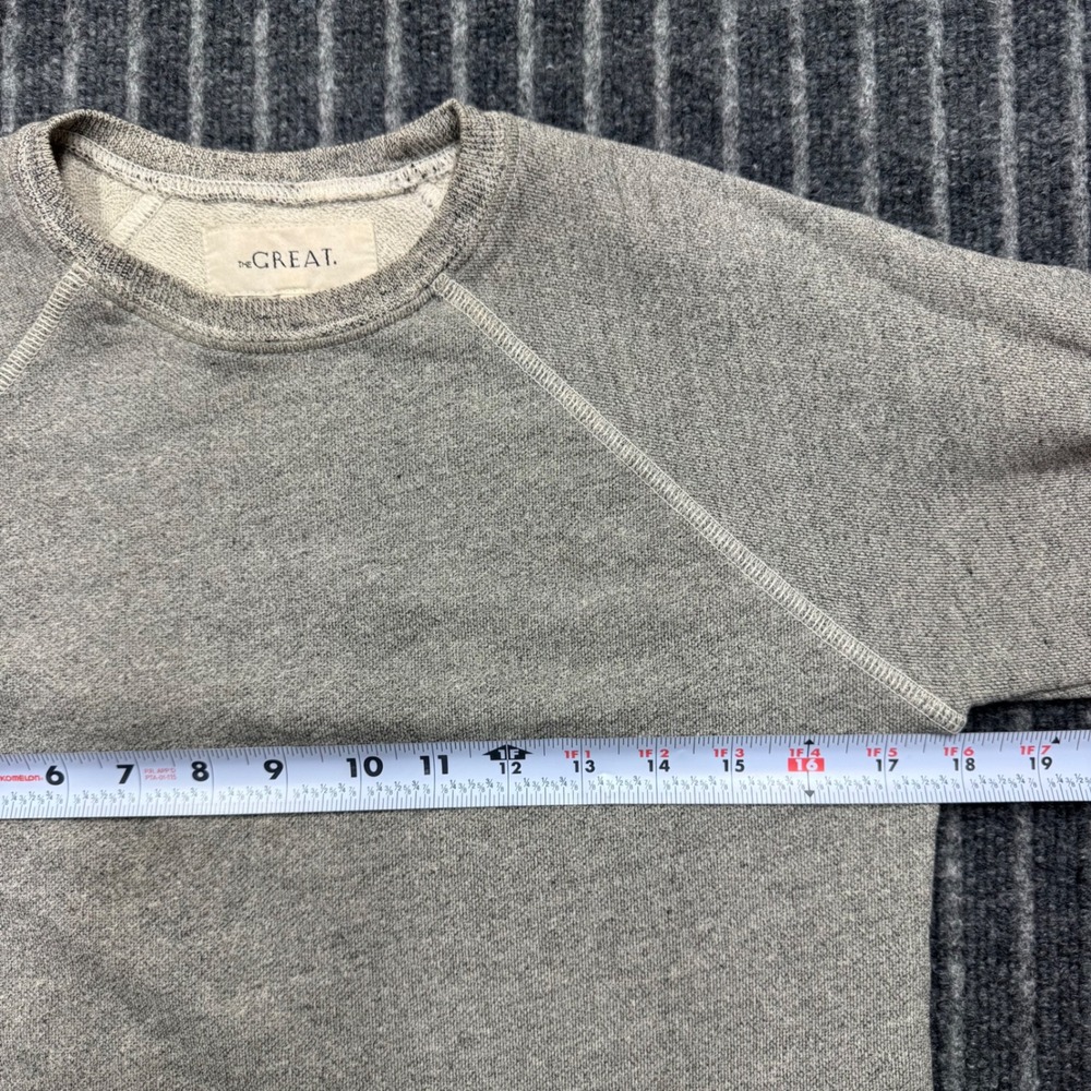 The Great Womens College Sweatshirt Size 0 Gray Raglan Long Sleeve Cotton Blend - Picture 4 of 6
